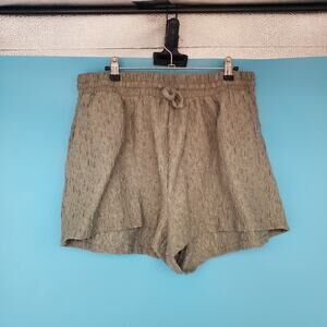 Primark Shorts Size XL Olive Green Textured Elastic Waist